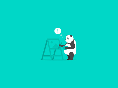 Dribbble Panda Bluegreen painting panda