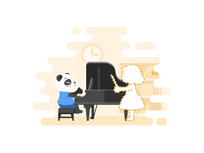 Panda teacher missing clock music panda piano teacher