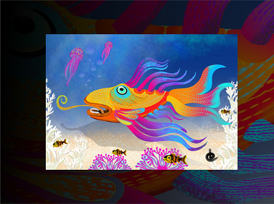 Heaven remain beneath my eyes character colors digital painting fish graphic design illustrations imaginaton under the sea