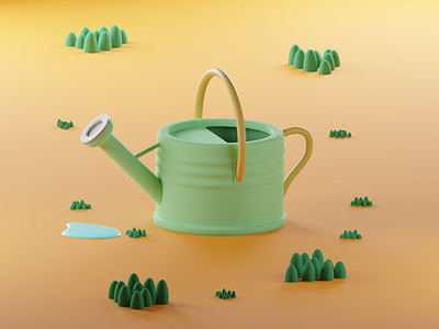 Watering Can 3d 3d model blender design graphic design illustration vector