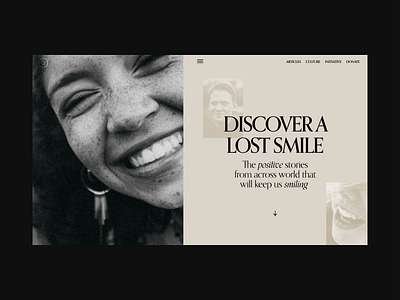 Lost Smile - Concept UI black and white concept design interface lockdown minimal news positive smile typography ui ux web website