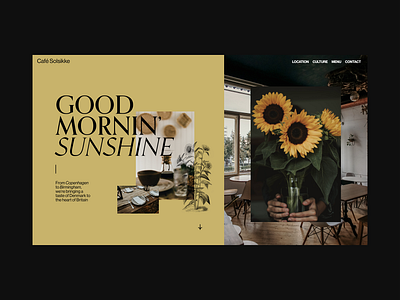 Good Morning Sunshine - Website Concept asymmetric cafe danish design flower minimal restaurant scandinavian sunflower ui ux web website yellow