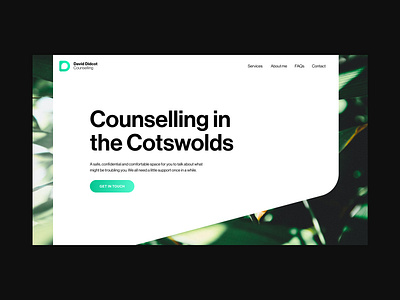 Counselling Website clean cotswolds counselling design foliage green minimal nature ui web website website design white white space whitespace