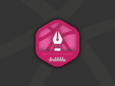 Hey dribbble badge debut design patch pen pink