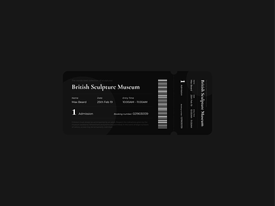 Admission Ticket Concept admission black black and white brand branding dark gallery identity museum print ticket