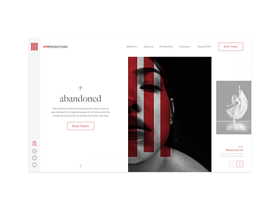 Theatre Productions Website asymmetric minimal production red simple theatre ui uidesign ux web website white