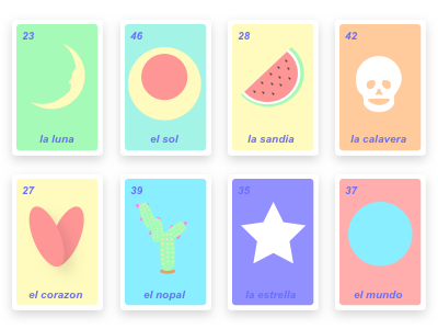 Loteria Redesign bingo fun game loteria mexican pastel redesign simple