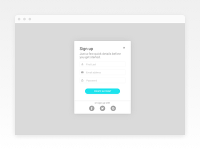 Sign Up Modal clean minimal modal sign sign up simple up