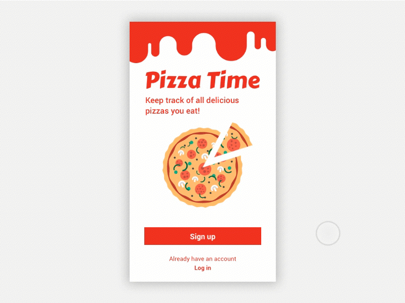 Daily UI #001 Sign up agency app axilis daily ui food illustration ios mobile pizza sign up statistics tomato