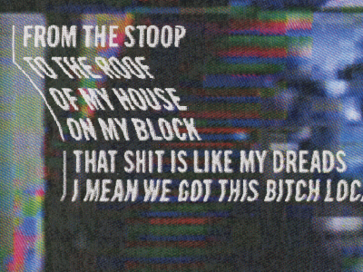 Rap Lyric Poster glitch hip hop rap type vhs