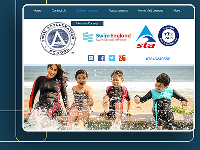 Swimming Classes Website Design ui ui design web design website design