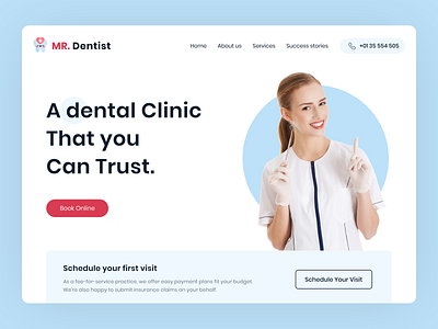 Dental Clinic Homepage Design dental clinic web design dental practice web design dental website ui website design