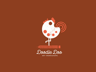 Doodle Doo art chicken create doodle icon logo paint palette pencil rooster workshop