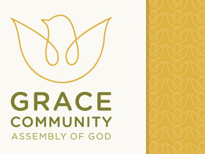 Grace Community Business Card business card church community dove grace icon identity logo pattern stationery