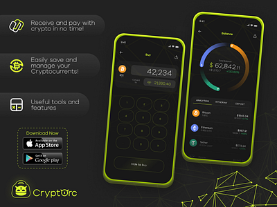 CryptOrc - Keeps your Crypto like an Orc app branding design graphic design illustration logo typography ui ux vector