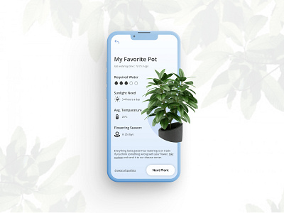 Plant Water Tracking app design icon mobile mobile design mobile screen plant typography ui ux vector water