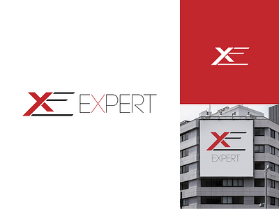 EXPERT Logo Design black branding design finance graphic design icon illustration logo red vector white