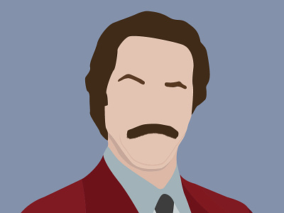 Ron Burgundy anchorman character illustration illustration movie illustration mustache ron burgundy will ferrell