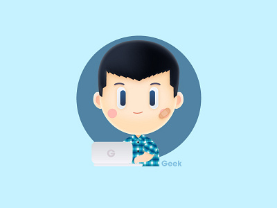 Geek geek icon illustration vector