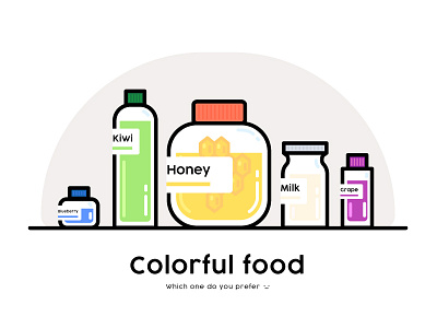 Colorful Food colorful design food and drink illustration vector