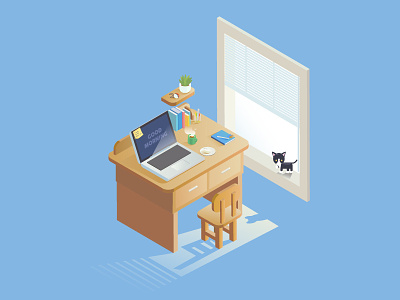 Table by the window illustration table vector window