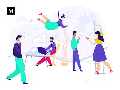 Collaboration: Our First Commandment Hero Image collaboration design illustration jakarta remote team remote work ui ux vector work