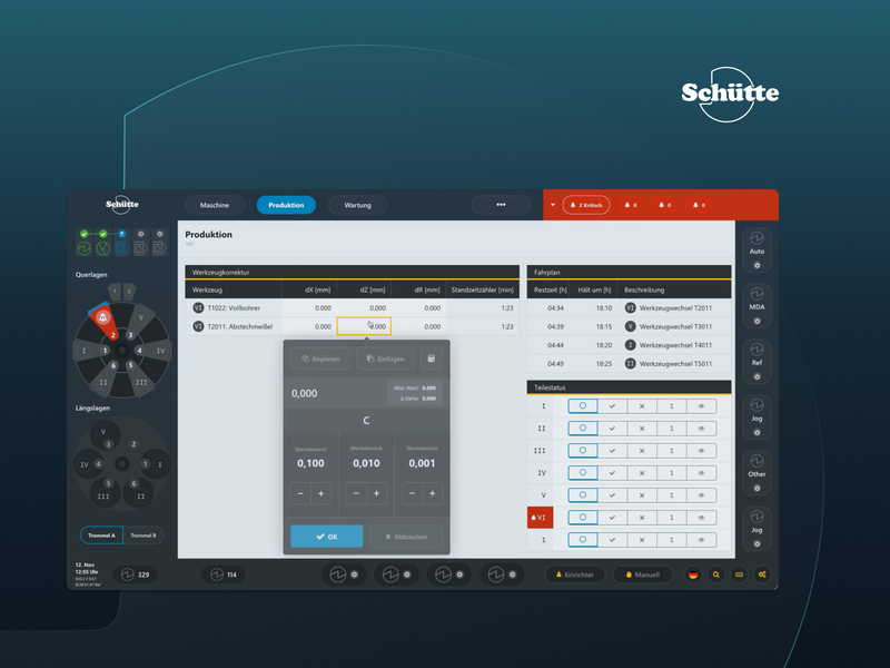 Schütte - HMI - Production View hmi human interaction machine prototype red dot award screencast ui uidesign userexperience ux uxdesign visualization