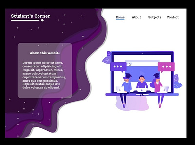 Example Resource Site's Lading page for students (project) design illustration ui ux website