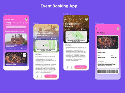 Event Booking App adobe photoshop adobe xd app app design application application design design figma graphic design illustration interface mobile application ui ui designer uiux user experience user interface ux