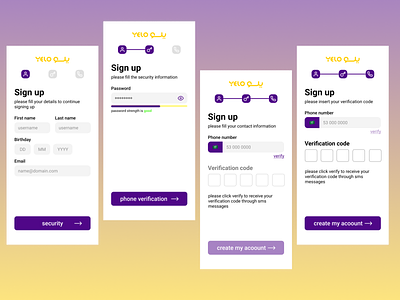 DailyUI sign up for yelo rent car app