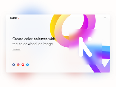 Kolor colorpicker colors gradient gradient color header interaction landing page minimal ui uidesign ux webdesign website