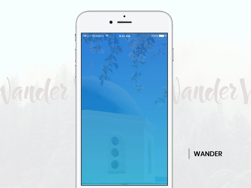 Wander Travel App android animation app icon illustration interaction ios iphone motion travel ui ux