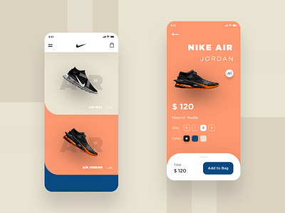 Nike App Concept app colors ecommerce interaction just do it minimal minimalism nike nike air shoes ui uidesign ux
