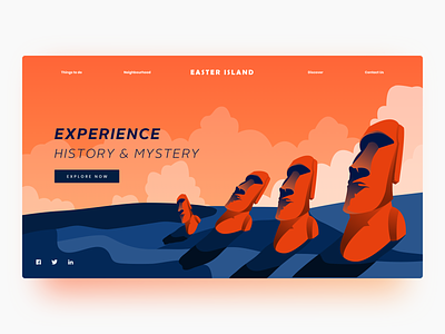 Easter Island colors easter header illustration island landing page minimal ui uidesign ux vector webdesign website