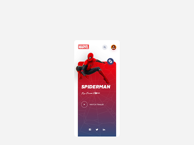 Spidy animation colors header interaction landing page minimal movies spiderman ui uidesign ux webdesign