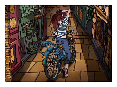 Lost in Venice artwork characters drawing illustration pen and ink photoshop