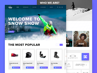 Snowboard Shop design shop snowboard store ui ux web design