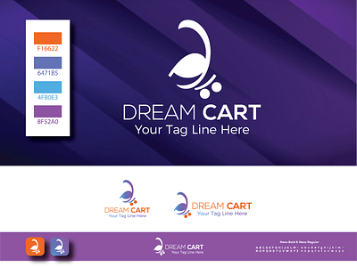 Dream Cart Online Shop Logo Design 3d brand identity branding creative design e shop logo ecommerce business logo ecommerce logo eshop logo graphic design illustrator logo logo design online shop logo design online super shop super shop logo