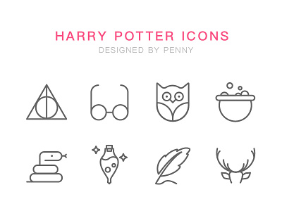 harry potter line icons