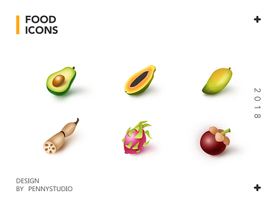 Food icons design food fruits icon illustration realistic ui vegetable