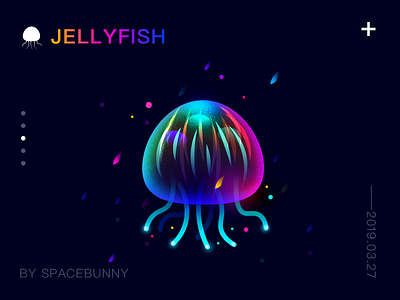 Colorful Jellyfish colorful design gradient illustation jellyfish marine ui