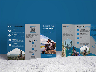 Travel Tri Fold Brochure brand identity branding brochure travel agency tri fold brochure
