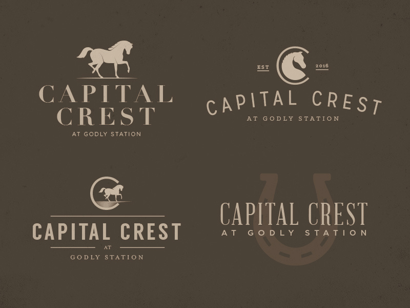 Capital Crest - Logos real estate icon badge vintage typography type horse georgia drawing illustration branding logo