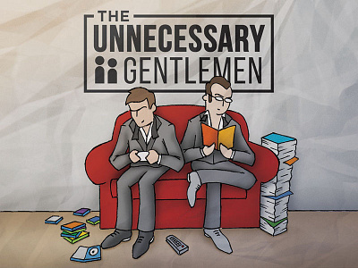Unnecessary Gentlemen branding covera icon illustration logo podcast texture typography