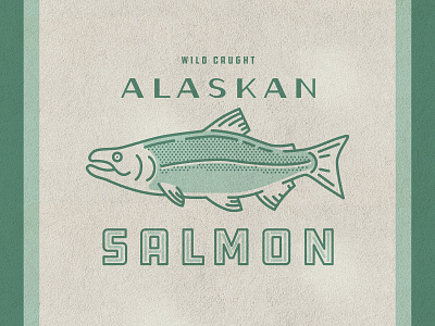 Salmon Illustration design drawing graphic design halftone icon illustration logo nature print salmon texture vector vintage