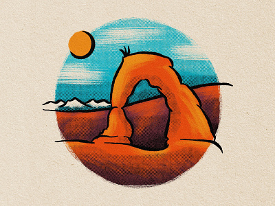 Arches National Park arches design drawing icon illustration national park nature procreate texture utah