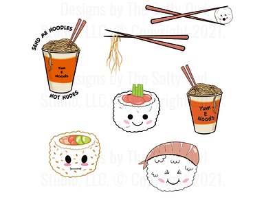 Sushi and nudes! design elements graphic design hand drawn icons illustration sushi