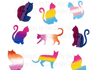 Gay Kitties cat cats design elements graphic design hand drawn icons illustration lgbtq lgbtqia stickers