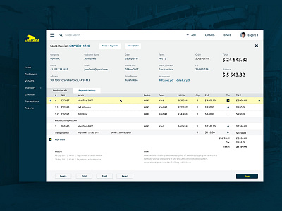 Conexwest CRM - Invoice & Scheduler app business crm dashboard invoice sales ui design ux design web