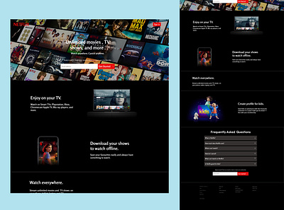 Netflix design illustration landing page logo netflix ui